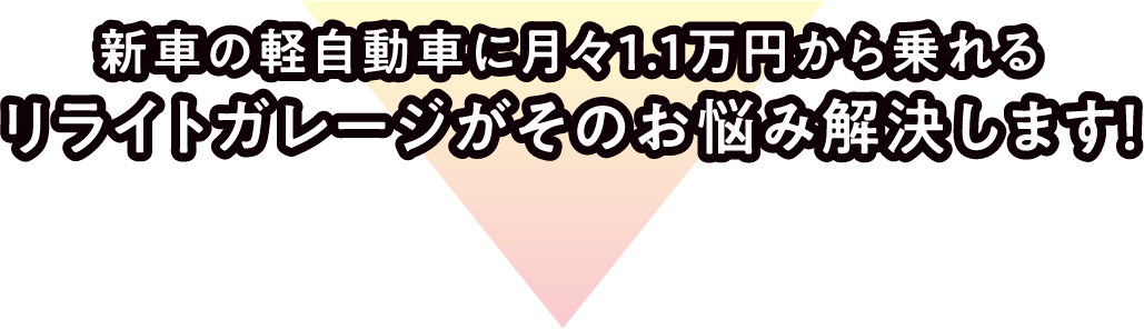新車の軽自動車に月々１万円から乗れるリライトガレージがそのお悩み解決します！